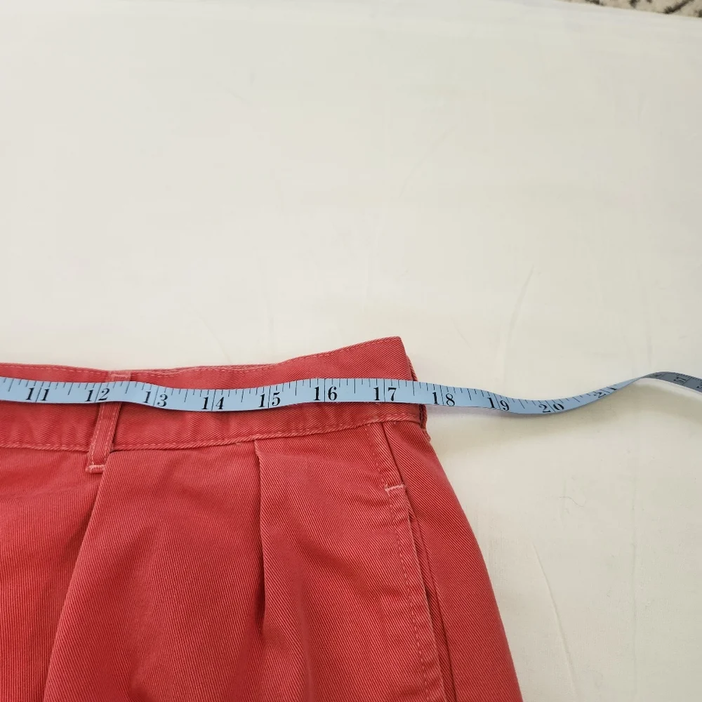Polo Ralph Lauren Vintage Tyler Shorts Regular Fit Cotton Pleated Red Pink  36